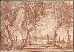 公園の噴水 作： Hubert Robert
