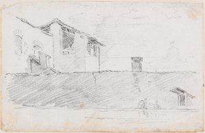 壁の後ろの屋根 作： Hubert Robert