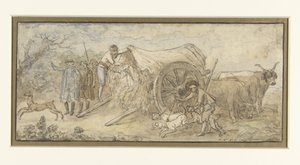 カンパーニャの幌馬車 作： Hubert Robert