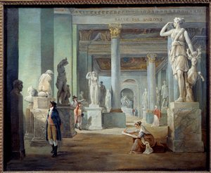 La salle des saisons au musee du Louvre 絵画 ユベール・ロベール（1733-1808）による1802年の日。0,37x0,46 m - ルーヴル美術館の季節の部屋。ユベール・ロベール（1733-1808）の絵画 1802年0.37×0.46 m ルーヴル美術館（パリ