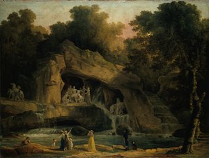 ヴェルサイユのアポロン浴場、1803年。 作： Hubert Robert