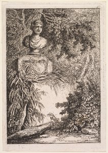 ローマの夕べ：ル・バスト、1764年。 作： Hubert Robert