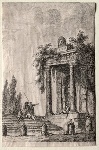 ローマの夕べ: 階段 作： Hubert Robert