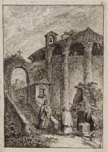 ローマの夕べ」のプレート5 作： Hubert Robert