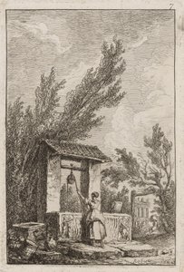 ローマの夕べ」のプレートセブン 作： Hubert Robert