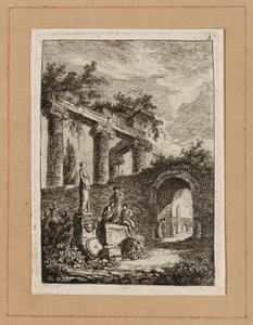 ローマの夕べからプレート 3 作： Hubert Robert