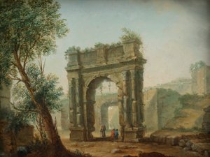 廃墟の風景 作： Hubert Robert