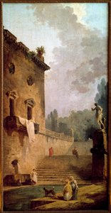 洗面所のあるポルティコの廃墟 ユベール・ロベール（1733-1808）による絵画 18世紀 メゾン・ラフィットのシャトー博物館（メゾン・ラフィット 作： Hubert Robert