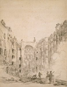 1781年の火災後のオペラ座跡 作： Hubert Robert