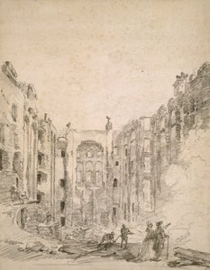 1781年、1781年の火災後のオペラの遺跡 作： Hubert Robert