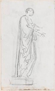 横から見たローマの女性像（女性神？）[裏面] 作： Hubert Robert