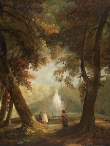 ヴィラ コンティの大噴水、フラスカーティ、1761 年。 作： Hubert Robert