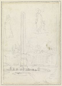サンピエトロ広場のオベリスク 作： Hubert Robert