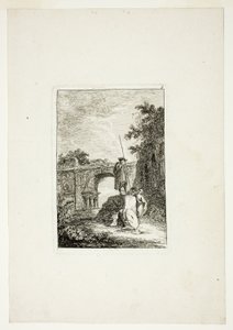 凱旋門、『ローマの夕べ』のプレート 8 作： Hubert Robert