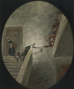 サンラザール刑務所での牛乳の流通、1794年頃 作： Hubert Robert