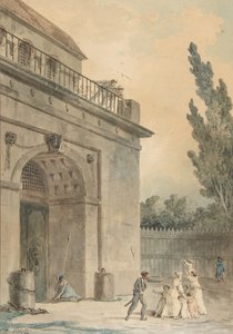 刑務所を出る訪問者、1794-95。 作： Hubert Robert