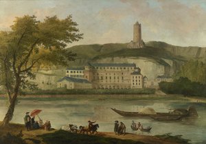 1773年頃、ラ・ロッシュ・ギヨンにあるダンヴィル夫人の城の眺め。 作： Hubert Robert