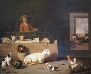 牛小屋の百姓と折り畳み」フーベルト・ファン・ラヴェスタイン作、プーシキン美術館蔵 作： ヒューバート・ファン・ラヴェステイン