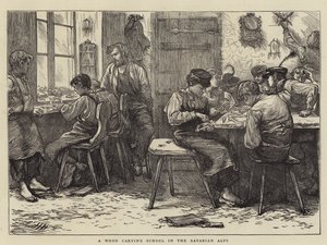 バイエルンアルプスの木彫り学校 作： Hubert von Herkomer