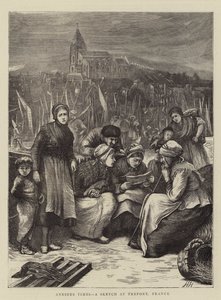 Anxious Times、Treport、フランスでのスケッチ 作： Hubert von Herkomer
