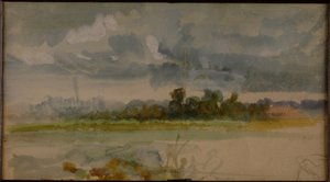 「3つの風景スケッチ」の1つ（258629および258631も参照） 作： Hubert von Herkomer