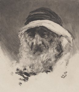 アラブの頭の研究、1895年。 作： Hubert von Herkomer