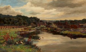 The Mill-Lade、Glen Farg Near Aberfeldy (キャンバスに油彩) 作： Hugh Allan