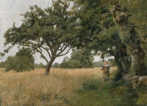 ブルターニュの風景、1877 年。 作： Hugh Bolton Jones