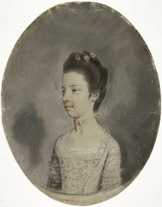 女性の胸像のポートレート 作： Hugh Douglas Hamilton