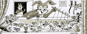 ネズミに泳ぎを教えるハロルド・ヘア