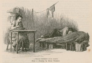 セントジャイルズ、ロンドンのセラーの長屋 作： Hugh Thomson