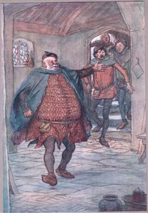 1910年ウィンザーの陽気な妻たちからのイラスト、ファルスタッフ、ピストル、ニムとバードルフを入力してください