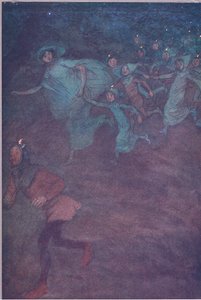 ヒュー・エヴァンス卿、アン・ペイジ、その他、ウィンザーの陽気な妻たちのイラスト、1910を入力してください