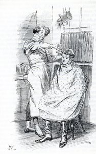 "Franz Churchill having his hair cut" 作： Hugh Thomson