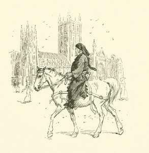 馬に乗ったGeoffrey Chaucer (litho)