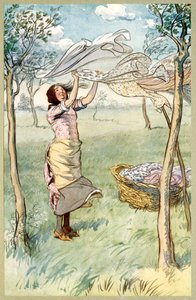 私は洗い、絞ります..そして、パブのウィンザーのメリーワイフから、すべて自分で行います。 1910年。 作： Hugh Thomson