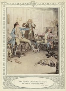 ゴールドスミスの彼女が征服するためにかがむイラスト 作： Hugh Thomson