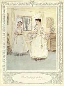 ゴールドスミスの彼女が征服するためにかがむイラスト 作： Hugh Thomson