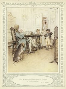 ゴールドスミスの彼女が征服するためにかがむイラスト 作： Hugh Thomson