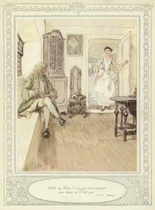 ゴールドスミスの彼女が征服するためにかがむイラスト 作： Hugh Thomson