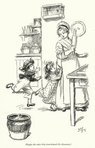 ジェーン・オースティンの「ノーサンガー・アビー」のイラスト（リトグラフ 作： Hugh Thomson