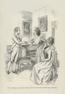 ジェニングス夫人は彼が式典に立つべきではないことを直接彼に保証しました、1896 作： Hugh Thomson