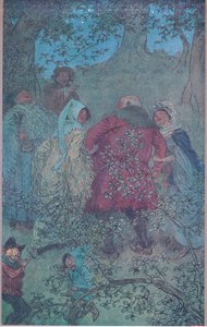 さて、ジョン卿、ウィンザーの妻の生き方、ウィンザーの陽気な妻たちのイラスト、1910 作： Hugh Thomson