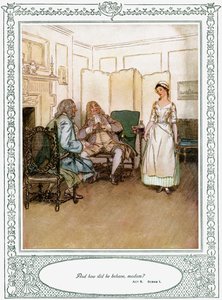 オリバー・ゴールドスミスの舞台「She Stoops to Conque」。 作： Hugh Thomson
