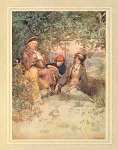 島で、J. M. Barrie 作「The Admirable Crichton」より 作： Hugh Thomson