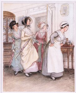 パティは姉妹、ウィロビーとミスヘンリエッタを先導します 作： Hugh Thomson