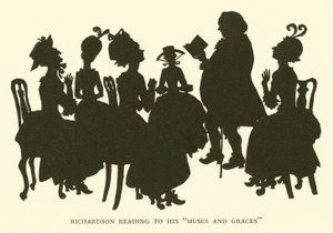 リチャードソンが "Muses and Graces "を読んでいる様子（エングレーヴィング