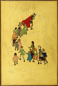 上部カバー、パイパーのイラスト付きの子供たち、1893 作： Hugh Thomson
