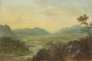 ラウドン城からのカーネ川、エアシャー、1804 作： Hugh William Williams