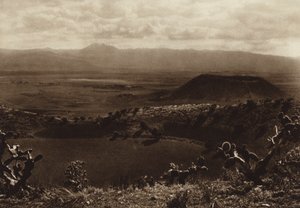 メキシコ：ラ・カルデラ、首都メキシコ周辺の死火山（モノクロ写真）